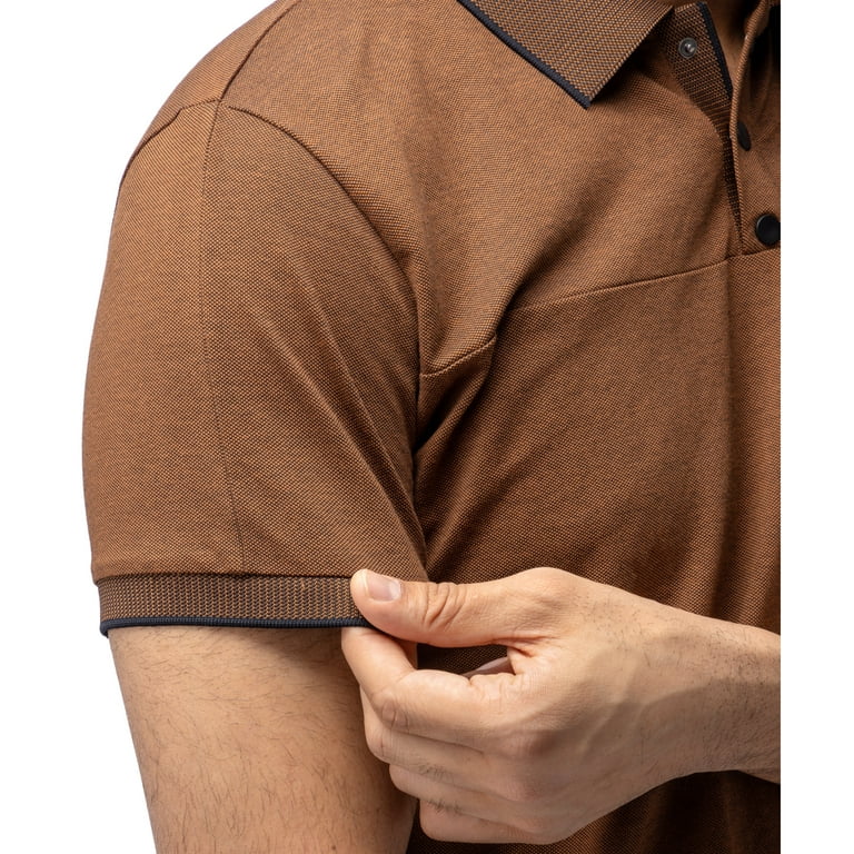 X RAY Jeans Mens Short Sleeve Pieced Pique Tipped Polo, Sienna, 2XL X RAY Jeans Mens Short Sleeve Pieced Pique Tipped Polo, Sienna, 2XL