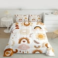thumbnail image 2 of jejeloiu Retro Boho Rainbow Full Size Comforter Sets,Bohemian Moon Sun Bedding Comforter Set,White Brown Orange Bedding Sets For Girls Kids,Ultra Soft Home Decor Reversible,3 Pieces, 2 of 8