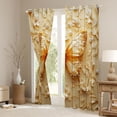 thumbnail image 3 of Homewish Romantic Gold Butterfly Black Out Curtains for Adult, Stereoscopic Floral Curtains Pack of 2 (42x63 Each), Modern Fashion Style Bedroom Curtains, Black Out Curtains Decor, 3 of 6