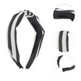 thumbnail image 3 of Unique Bargains 1 Pc Grace Stripe Pattern Wide Cross Knot Headbands for Women White Black, 3 of 6