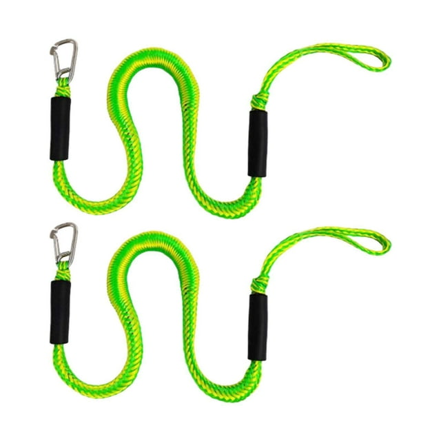 Bungee Dock Line Boat Rope for PWC for Carabiner Boating Dock Jet Pontoon Fishing Boat Kayak Canoe Accs Green 2pcs