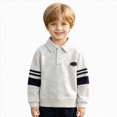 thumbnail image 2 of WXFAZCVU Boys Shirts Lapel Button Down Long Sleeved Tops Kids Fall Fashion School Clothes Size 7-8 Years, 2 of 3
