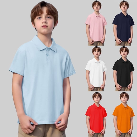 ibiyuan Kids Polo Shirts Boys 3T Button Down Cartoon Print Short Sleeve Pocket Shirts Cotton Trendy Tops T-Shirt Boys & Girls Shirts,12-13 Years