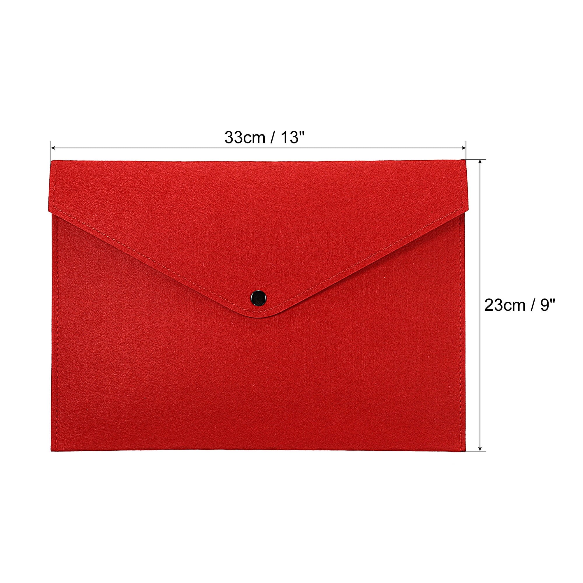 Unique Bargains Felt Folder Envelope Document Storage Pouch Organizer Red