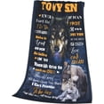 thumbnail image 2 of Wolf Super Soft Cozy Flannel Blanket for Son - Graduation, Wedding, Birthday Gifts - 60x50in, 2 of 6
