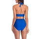 thumbnail image 3 of Traje de baño de bikini para mujer, traje de baño de talle alto de dos piezas de moda de color puro para fiesta en la piscina en la playa, azul XXL, 3 of 5