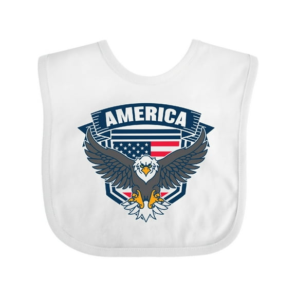 Inktastic America with Eagle Shield and Banner Boys or Girls Baby Bib