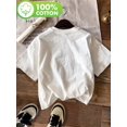 thumbnail image 2 of Cute Happy Calico White Lucky Cat Right Paw print t-shirt, short sleeve crew neck casual top for summer & spring, Women's clothing, 2 of 6