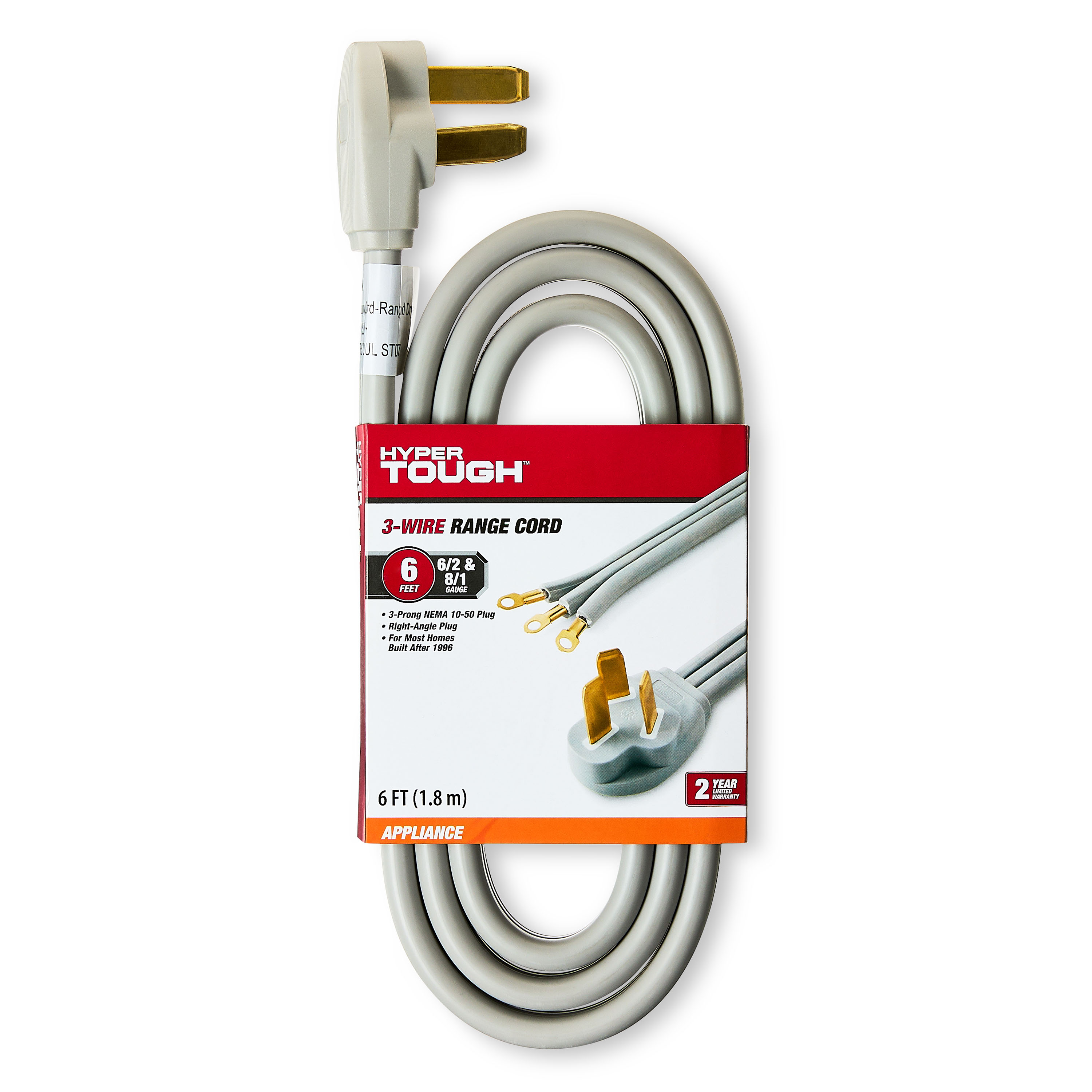 Hyper Tough 6-Foot 3-Wire Range Cord, 50 Amps photo 1