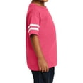thumbnail image 3 of Mafoose Toddler Football Style Soft Fine Jersey Tee Vintage Hot Pink/Blended White 2-Toddler, 3 of 4