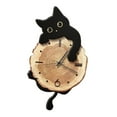 thumbnail image 2 of CoudarTitie Cat Wall Clock Pendulum Decorative Clock Modern Stylish Wall Ornament for Indoor Black, 2 of 9