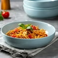 thumbnail image 4 of Kook 4-Pc Ceramic Pasta Bowl Set 40 Oz Stoneware Serving Bowls for Kitchen, Pale Blue, 4 of 9