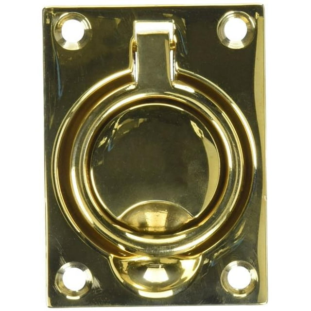 Baldwin 0395031 Flush Ring Pull, Unlacquered Bright Brass