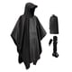 thumbnail image 1 of Poncho de lluvia con capucha, Poncho para adultos, abrigo de lluvia, ropa impermeable portátil, capa de lluvia reutilizable, chaqueta impermeable para Negro, 1 of 8