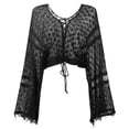 thumbnail image 4 of Womens Cover Up Women's Solid Color Knitted Hollow Beach Bikini Swimwear Cover Up Sun Clothing, 4 of 5