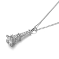 thumbnail image 5 of Yoursfs Unique Eiffel Tower Silver Pendant Necklace For Women White Zirconia Set in Platinum Plated Necklaces Paris Style Fashion Jewelry Birthday Valentine Gift, 5 of 8