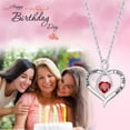 thumbnail image 4 of TINGN Mom Gifts Mom Birthstone Necklaces 925 Sterling Silver Heart Pendant Birthstone Necklace Gifts for Mom Mothers Day Valentines Day for Mom Christmas Birthday Gifts for Mom from Daughter Son, 4 of 7