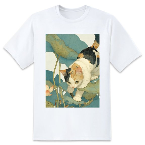 Basic Oversize Tees For WomenCat Loose Boyfriend Shirts Casual Blouse round neck