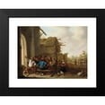 thumbnail image 2 of Cornelis Saftleven 24x19 Black Modern Framed Museum Art Print Titled - Figures Before a Village Inn (1642), 2 of 5