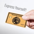 thumbnail image 6 of Mexican Express Credit Card Skin - Gold or Silver Aztec Warrior Design - Sticker Decal Cover Wrap 3-Pack - CCS029 (Gold), 6 of 7