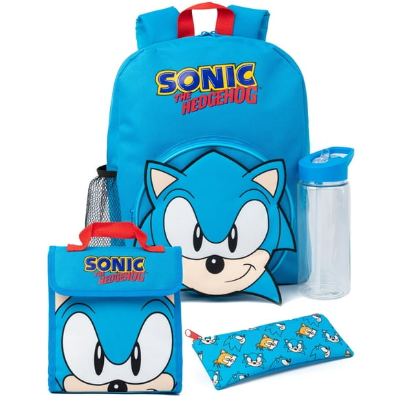 Set de mochilas Sonic The Hedgehog para niños, 4 piezas, azul