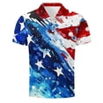 thumbnail image 4 of Blusa y camisa de manga corta con cuello vuelto para hombre, informal, de moda, de negocios, de manga corta, estampada, deportiva, con solapa, de poliéster., 4 of 5