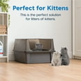 thumbnail image 5 of IRIS Extra Large Open Top Cat Litter Box with Scatter Shield, Sturdy Open Air Kitty Litter Pan with Tall Spray, Gray, 5 of 8