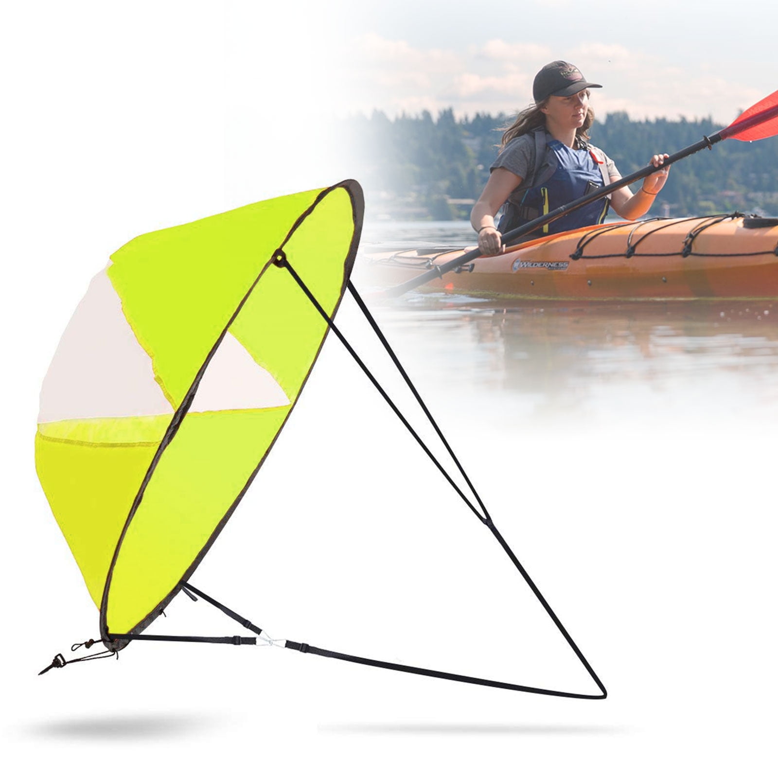 42/" Foldable Downwind Wind Paddle Popup Board for Kayak Canoe Sail Accessories