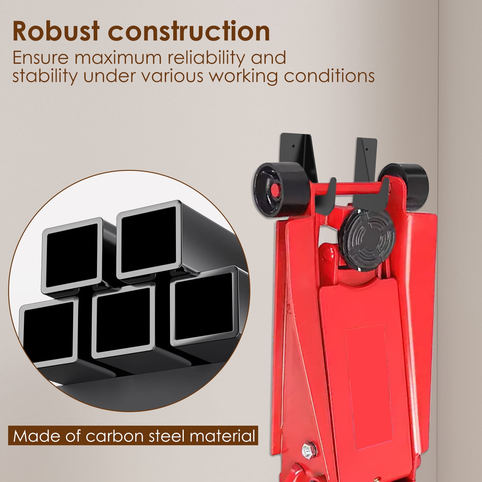 2 Pcs 11 CM Carbon Steel Floor Jack Stand Rack Professional Heavy Duty Suspension（)