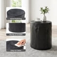 thumbnail image 2 of FOROUTIA 19.5" Black Tree Stump Side Table, Waterproof Magnesium Oxide Faux Wood Accent Table for Patio, Living Room, Bedroom, Small Space End Table, Sturdy Outdoor Stool, Lightweight Nightstand, 2 of 7