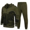 thumbnail image 3 of VBTAPA Men's Camo Tracksuit 2 Piece Hooded Athletic Sweatsuits Long Sleeve Full Zip Hoodie and Matching Pants Set Casual Jogging Sport Suit with Pockets Army Green M, 3 of 8