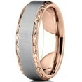thumbnail image 2 of Metal Masters Mens Titanium Hand-engraved Wedding Band Ring Comfort-fit Rosegold-tone 7mm, 2 of 6