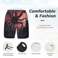 thumbnail image 3 of Naloa Giant Monster Over City Print Men Swim Trunks with Compression Liner ,Board Shorts,Men's Swim Shorts with Drawstring and Elastic Waistband-3X-Large, 3 of 6