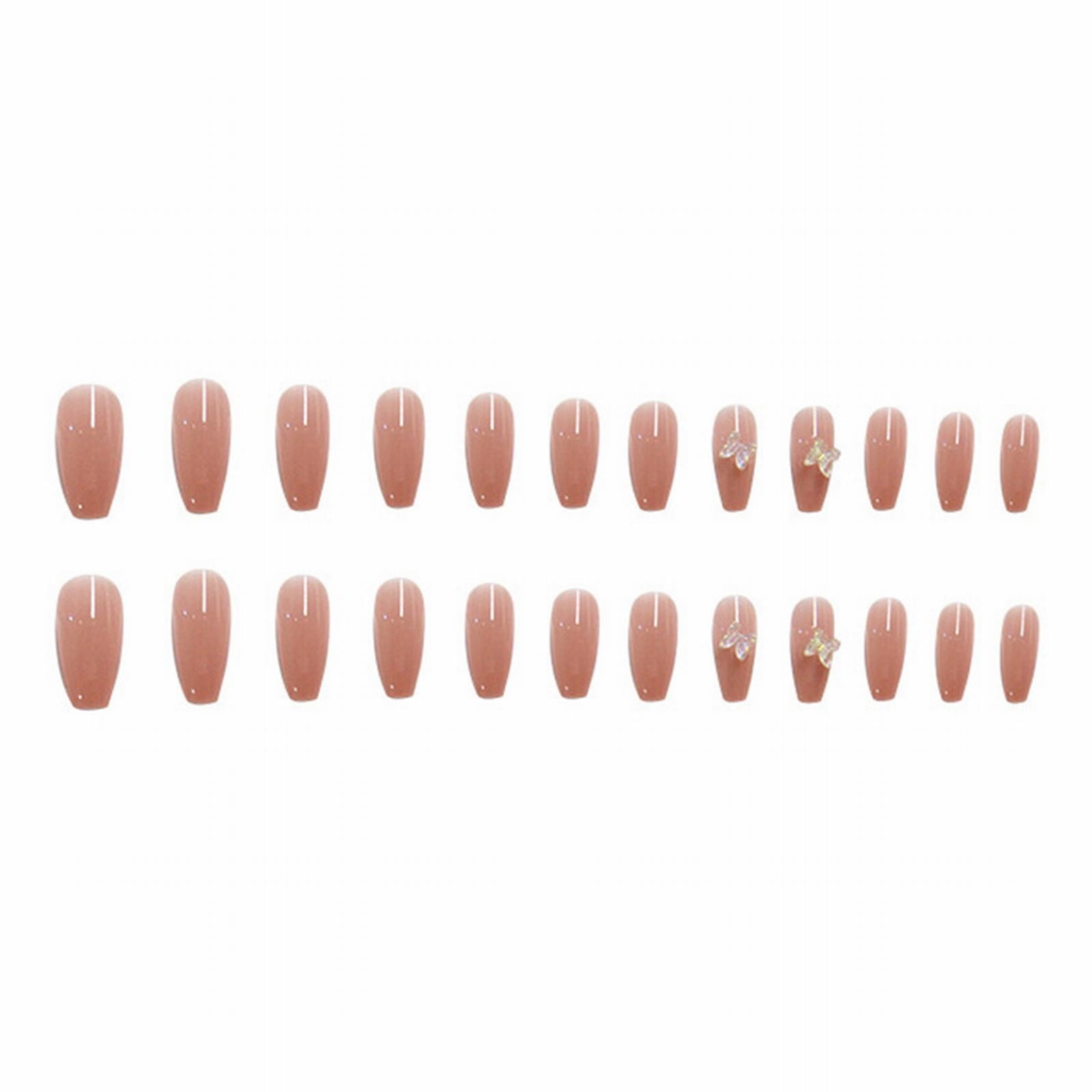 HSMQHJWE Short Coffin Nails Butterfly Nail Dressing Removable Nail