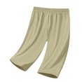 thumbnail image 6 of WQQZJJ Plus Size Women's Capri Pants, Solid Color Casual Straight Leg Pants, Drawstring Elastic Waist Comfortable Outdoor Workout 7/10 Pants, 6 of 7