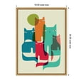 thumbnail image 5 of Kate and Laurel Retro Cats Under The Moon Framed Canvas Wall Art  by Rachel Lee 18 x 24 Sylvie Natural, Whimsical, Abstract, Animals Art for Wall Decor, Living Room Bedroom, 5 of 8