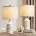 thumbnail image 1 of RORIA Juego de 2 Lámparas de Mesa Modernas Blancas de Cerámica Decorativas para Sala de Estar de 21” Lámparas de Mesita de Noche para Recámara Estilo Farmhouse, 1 of 8