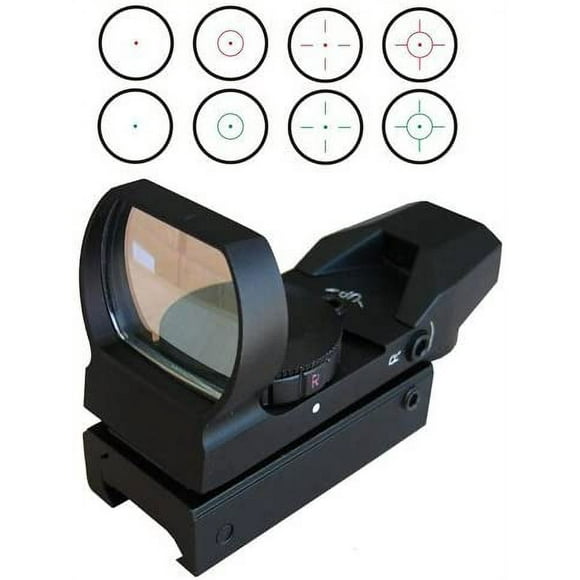 20mm airsoft Tactical Rail Multi Reticle 4 Red and Green Dot Sight Scope Dovetail Mounts Red Dot Sight