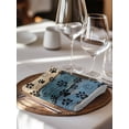 thumbnail image 6 of Navy Blue Brown Cloth Napkins Set of 6 Reusable Dinner Napkins, Rustic Farmhouse Dog Paw Vintage Cocktail Napkin Washable Table Napkins for Wedding/Holiday Party/Baby Shower 20"x20", 6 of 7