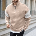thumbnail image 2 of KHONTS Men's Quarter Zip Sweatshirt Loose Fit Western Fashion Long Sleeve Work Lightweight Casual Pullover Tops Khaki XXXL, 2 of 5