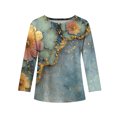 thumbnail image 5 of Abcomgle Long Sleeve Shirts for Girls 10-12 Casual Vintage Floral Print Crewneck T Shirts for Girls Spring Basic Top for Girls Trendy Girls Sweatshirts,2-3Years,Dark Blue, 5 of 5