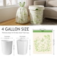 thumbnail image 6 of 4 Gallon Trash Bags, Small Garbage Bags with Drawstring and Printed Design, Tear-Free, Leakproof & Durable Small Trash Bags for Bathroom, Office, 50 Count, 6 of 7