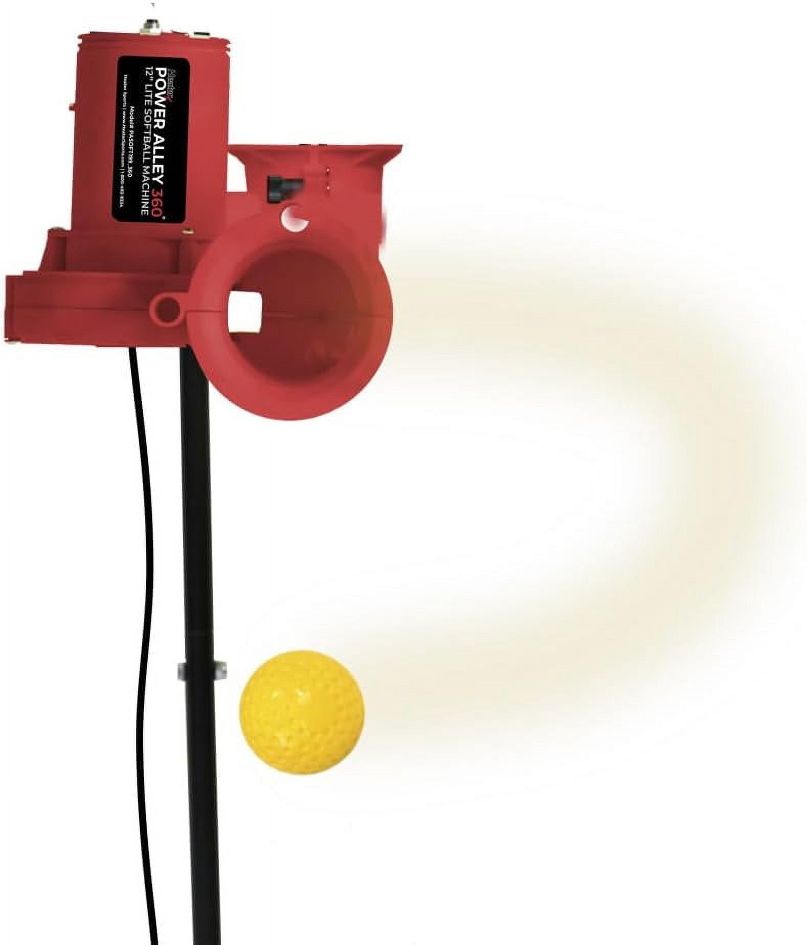 Heater Sports, Power Alley Lite 360 Softball Machine, 12-inch, Red