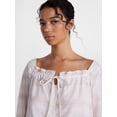 thumbnail image 5 of Joyspun Women's Flannel Peasant Sleep Top with Long Sleeves, Sizes XS-2X, 5 of 7