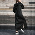 thumbnail image 3 of Yoolin Womens Long Fleece Maxi Pullover Sweatshirt Dresses Baggy Hooded Sweat Shirt Robe Dress with Pockets, 3 of 5