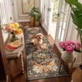 thumbnail image 2 of Washable Runner Rug, 2x7 Non-Slip Boho Vintage Hallway Rug Runner with Rubber Backing, Stain Resistant Distressed Carpet Runner for Bedroom, Kitchen, Laundry, Entrance, 2 of 6