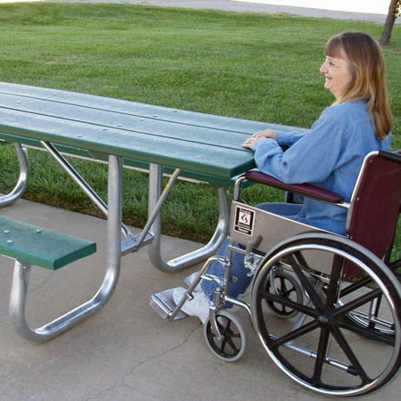 Used Commercial Picnic Tables Jayhawk Plastics Commercial 6 ft. Wheelchair-Accessible Galvanized Frame Recycled Plastic Picnic Table ()