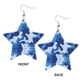 thumbnail image 2 of Leather Earrings Dangle For Women Blue Camouflage Trendy Star Earrings Lightweight Fashion, 2 of 6