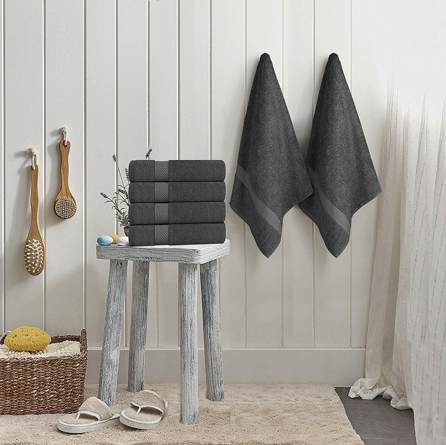 Pack 6 Cotton Bath Towels 22x44 Inch Super Absorbent  For Pool Spa