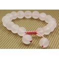thumbnail image 2 of Angelstones Perles Rondes en Quartz Rose Mat 10mm Fait Main avec Pompons en Macramé Tressé Réglable Bracelets Chakra Reiki 7-9 Pouces Unisexe, 2 of 2